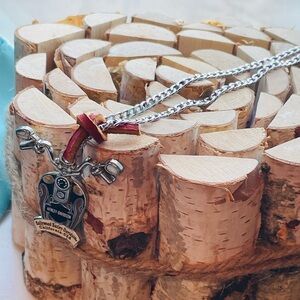 Harley Davidson Motorcycles Hollywood California Pendant On Chunky 22” Chain